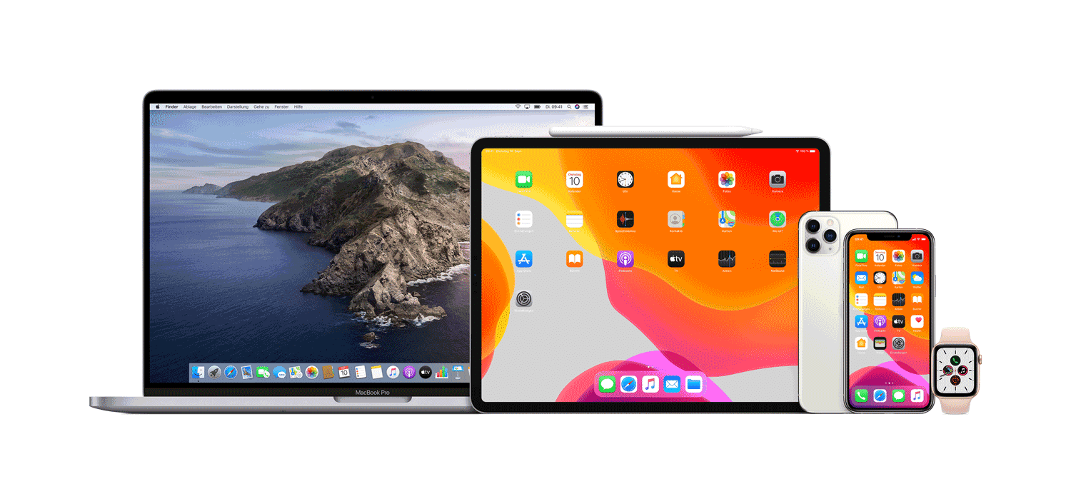 Der Mac-IT-Service von jemix erfasst alle Apple Endgeräte: iPhone, iPad, MacBook, MacMini 